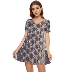 Trypophobia Tiered Short Sleeve Mini Dress