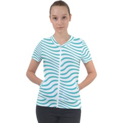 Beach Waves Short Sleeve Zip Up Jacket by Sparkle