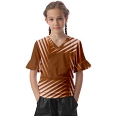 Different Kids  V-neck Horn Sleeve Blouse