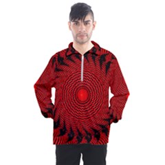 Illusion Waves Pattern Men s Half Zip Pullover