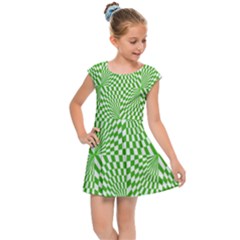 Illusion Waves Pattern Kids  Cap Sleeve Dress by Sparkle