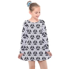 Night Moths Kids  Long Sleeve Dress by SychEva