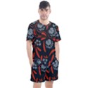 Folk flowers print Floral pattern Ethnic art Men s Mesh Tee and Shorts Set View1