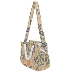 Folk Flowers Print Floral Pattern Ethnic Art Rope Handles Shoulder Strap Bag by Eskimos