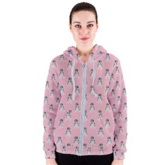 Cute Husky Women s Zipper Hoodie by SychEva