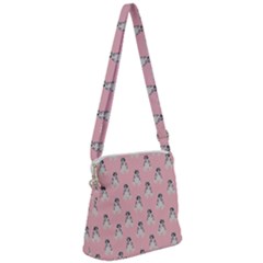 Cute Husky Zipper Messenger Bag by SychEva