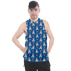 Little Husky With Hearts Men s Sleeveless Hoodie by SychEva