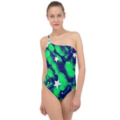 Space Odyssey  Classic One Shoulder Swimsuit by notyouraveragemonet