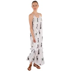 Husky Dogs Cami Maxi Ruffle Chiffon Dress by SychEva