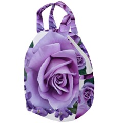 Roses-violets-flowers-arrangement Travel Backpacks by Pakrebo