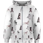 Husky Dogs With Sparkles Kids  Zipper Hoodie Without Drawstring