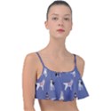 Husky Dogs With Sparkles Frill Bikini Top View1