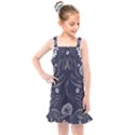 Folk flowers print Floral pattern Ethnic art Kids  Overall Dress View1