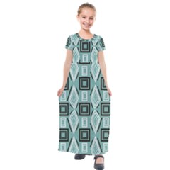 Abstract Geometric Design   Geometric Fantasy   Kids  Short Sleeve Maxi Dress by Eskimos