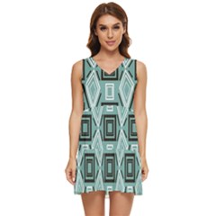 Abstract Geometric Design   Geometric Fantasy   Tiered Sleeveless Mini Dress by Eskimos