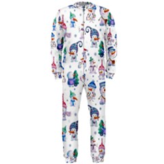 Cute Snowmen Celebrate New Year Onepiece Jumpsuit (men)  by SychEva