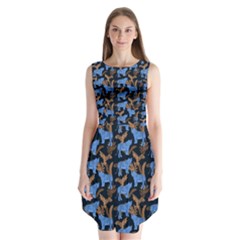 Blue Tigers Sleeveless Chiffon Dress   by SychEva