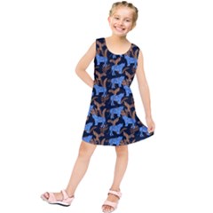 Blue Tigers Kids  Tunic Dress by SychEva