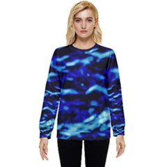 Blue Waves Abstract Series No8 Hidden Pocket Sweatshirt