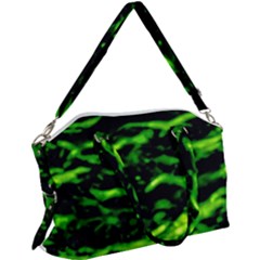 Green  Waves Abstract Series No3 Canvas Crossbody Bag