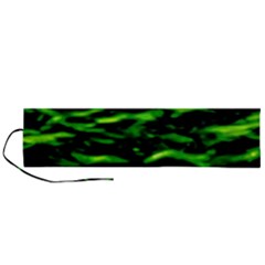 Green  Waves Abstract Series No3 Roll Up Canvas Pencil Holder (l) by DimitriosArt