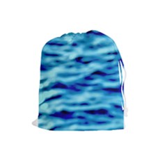 Blue Waves Abstract Series No4 Drawstring Pouch (large) by DimitriosArt