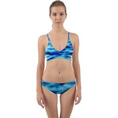 Blue Waves Abstract Series No4 Wrap Around Bikini Set by DimitriosArt