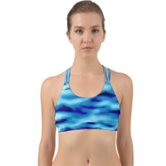 Blue Waves Abstract Series No4 Back Web Sports Bra by DimitriosArt