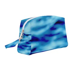 Blue Waves Abstract Series No4 Wristlet Pouch Bag (medium) by DimitriosArt