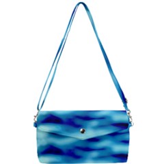 Blue Waves Abstract Series No4 Removable Strap Clutch Bag by DimitriosArt