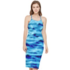 Blue Waves Abstract Series No4 Bodycon Cross Back Summer Dress by DimitriosArt