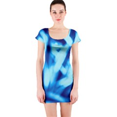 Blue Abstract 2 Short Sleeve Bodycon Dress by DimitriosArt