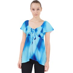 Blue Abstract 2 Lace Front Dolly Top by DimitriosArt