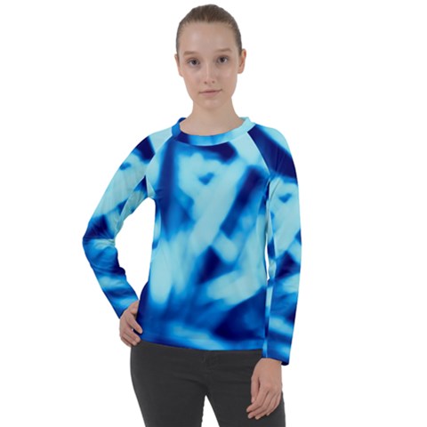 Blue Abstract 2 Women s Long Sleeve Raglan Tee by DimitriosArt