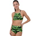 Green  Waves Abstract Series No11 High Waist Tankini Set View1