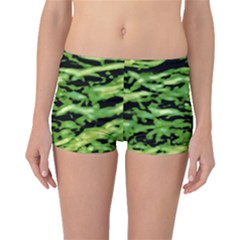 Green  Waves Abstract Series No11 Boyleg Bikini Bottoms by DimitriosArt