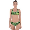 Green  Waves Abstract Series No11 Criss Cross Bikini Set View1