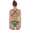 Green  Waves Abstract Series No11 Criss Cross Bikini Set View2