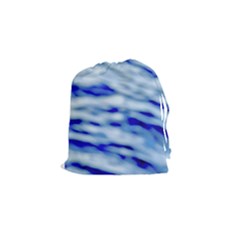 Blue Waves Abstract Series No10 Drawstring Pouch (small) by DimitriosArt