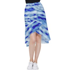 Blue Waves Abstract Series No10 Frill Hi Low Chiffon Skirt by DimitriosArt