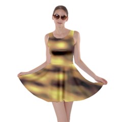 Yellow  Waves Abstract Series No10 Skater Dress by DimitriosArt