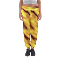 Yellow  Waves Abstract Series No8 Women s Jogger Sweatpants by DimitriosArt