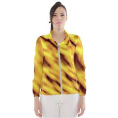 Yellow  Waves Abstract Series No8 Women s Windbreaker by DimitriosArt