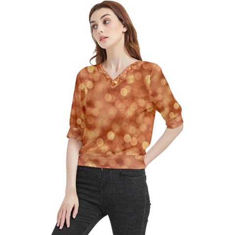 Light Reflections Abstract No7 Peach Quarter Sleeve Blouse by DimitriosArt