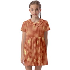 Light Reflections Abstract No7 Peach Kids  Asymmetric Collar Dress