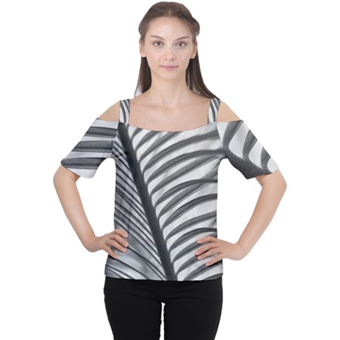 Cycas Leaf The Shadows Cutout Shoulder Tee by DimitriosArt