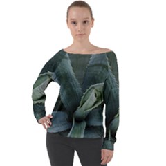 The Agave Heart Under The Light Off Shoulder Long Sleeve Velour Top by DimitriosArt