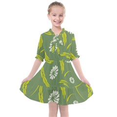 Folk Flowers Print Floral Pattern Ethnic Art Kids  All Frills Chiffon Dress by Eskimos