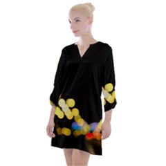 City Lights Series No3 Open Neck Shift Dress by DimitriosArt