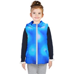 Blue Vibrant Abstract Kids  Hooded Puffer Vest by DimitriosArt